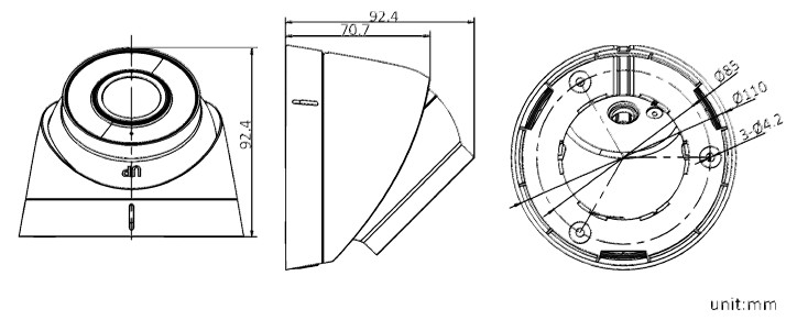 300万音频日夜型半球型网络摄像机DS-IPC-T13H2-I(/PoE)(图1)