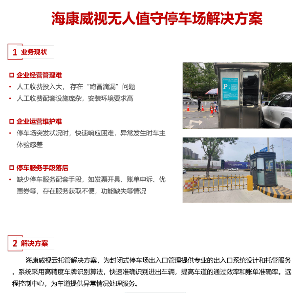 海康威视无人值守停车场解决方案(图1)